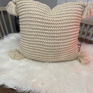 Hearth and Hand Cream Chunky Knit Throw Pillow.